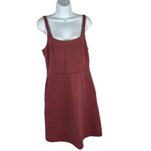 Ann Taylor Loft Striped Red & Black Sleeveless A-Line Dress Size 6